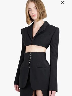 Thierry Mugler Hourglass Heavy Fluid Shoulder Pad Blazer